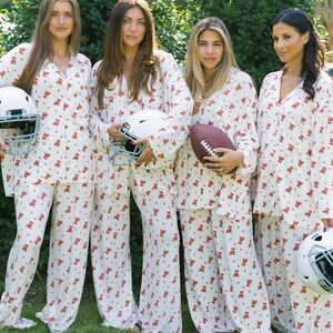 ISO Quintessential Love Teddy Football Pj’s MEDIUM
